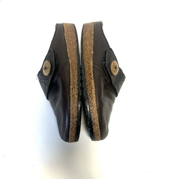 Haflinger Shoes Womens 40 US 9 Leather Mule Slip On Clogs Flats Comfort Brown - Picture 4 of 11